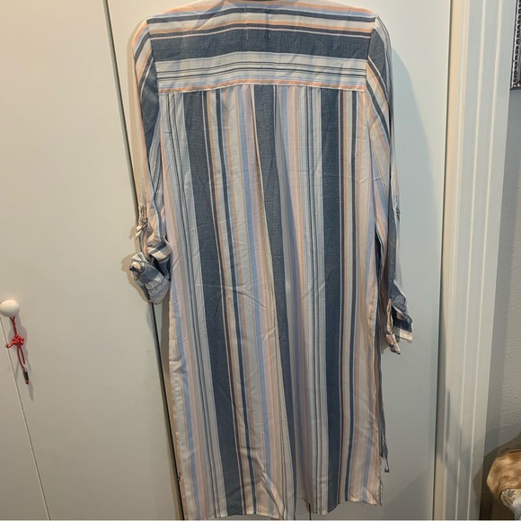 Haute project blouse long sleeve stripe size medium  used as kimono - Picture 7 of 9